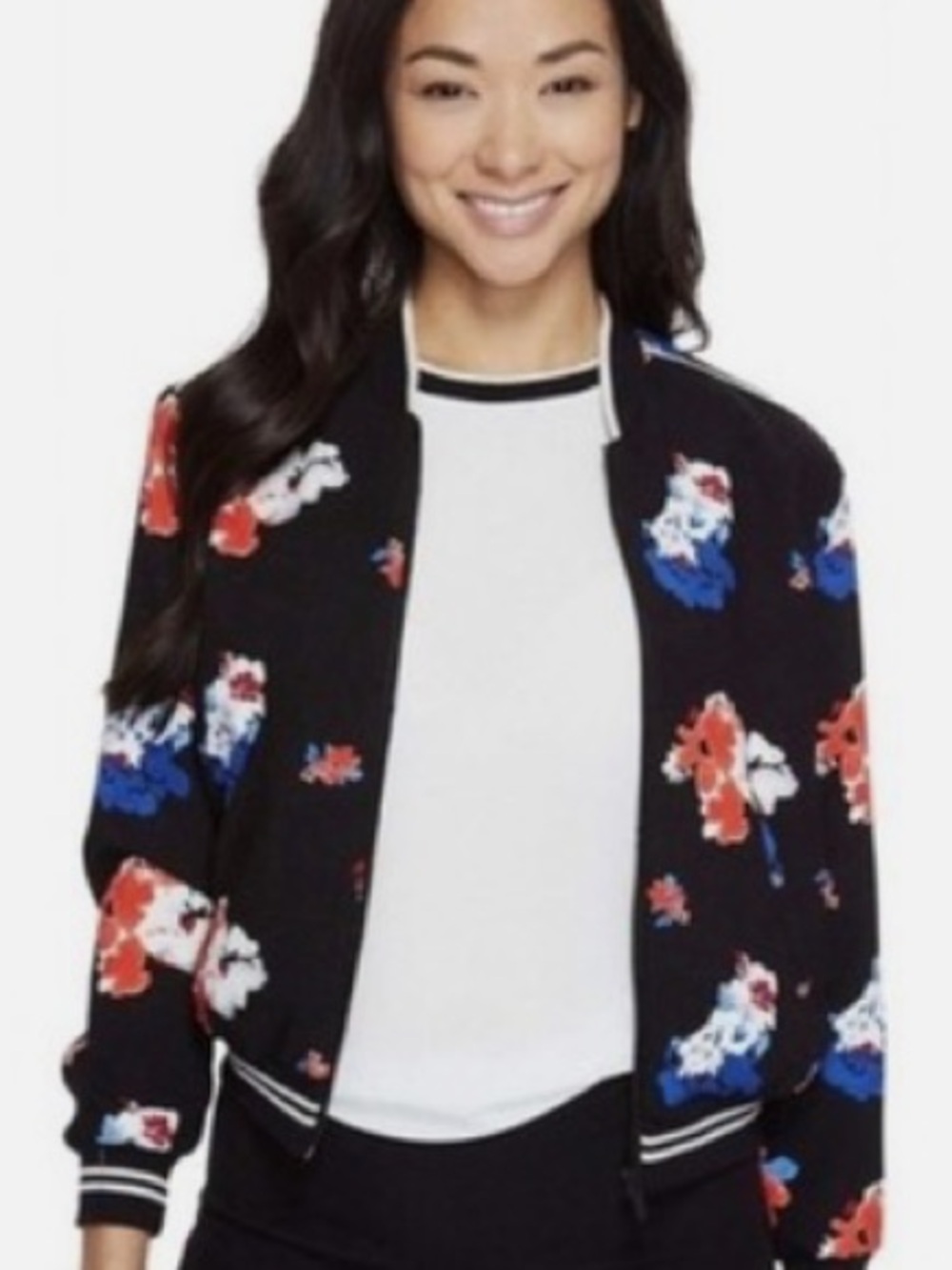 Vince Camuto Bomber Jacket with Floral Print